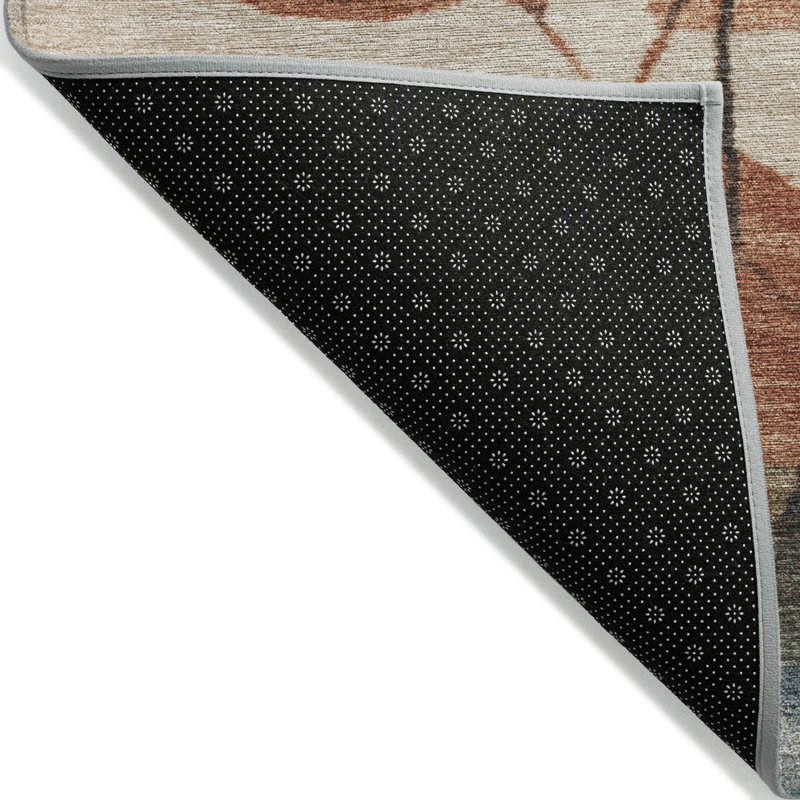 Machine Washable Indoor/Outdoor Xhevrie Beige Rug, Rectangle 3' x 5'