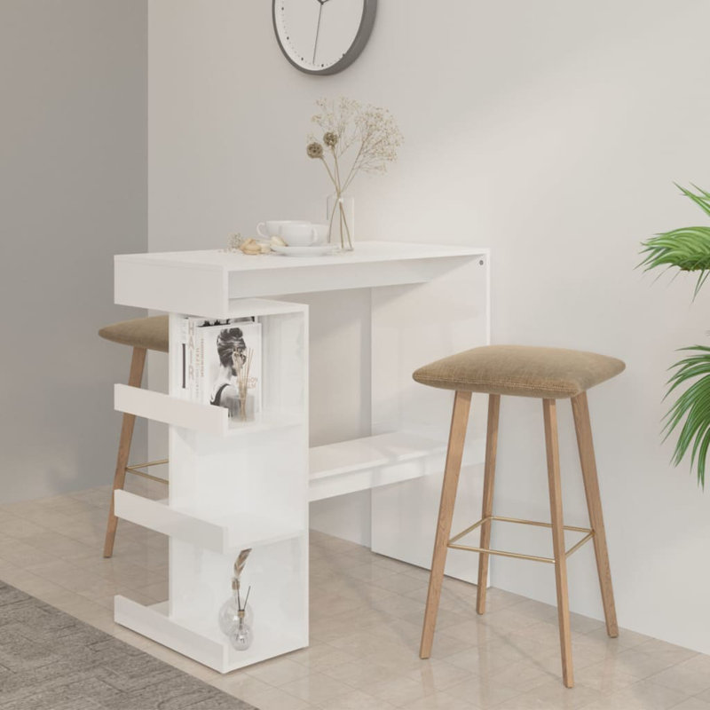 George Bar Table, High Gloss White