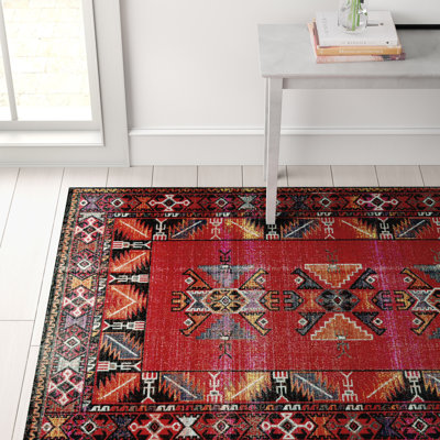 Tapis d'intérieur / extérieur rouge / rose / jaune / noir Halstead Global Inspired