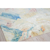 Exquisite Rugs Floor Art Hand-Knotted Bamboo Silk Silver/Blush Area Rug