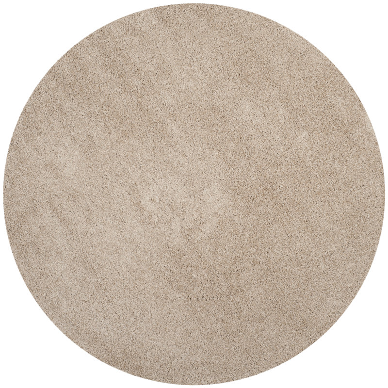 Rizco Shag Performance Solid Color Rug, Round 6'7"