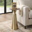 Élégante table basse en bois pétrifié pour la décoration intérieure - Table d'appoint étroite pour table de bout de salon ou de bureau - 24 po, or et brun