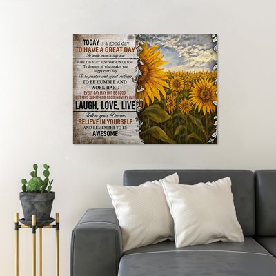 Sunflowers Field - Wrapped Canvas Graphic Art