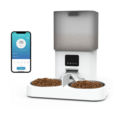 Automatic Cat Feeder for 2 Cats 6L Dual Food Dispenser with APP Control