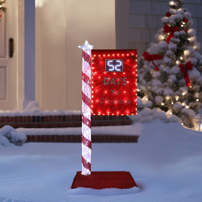 5ft Lighted Christmas Countdown Sign