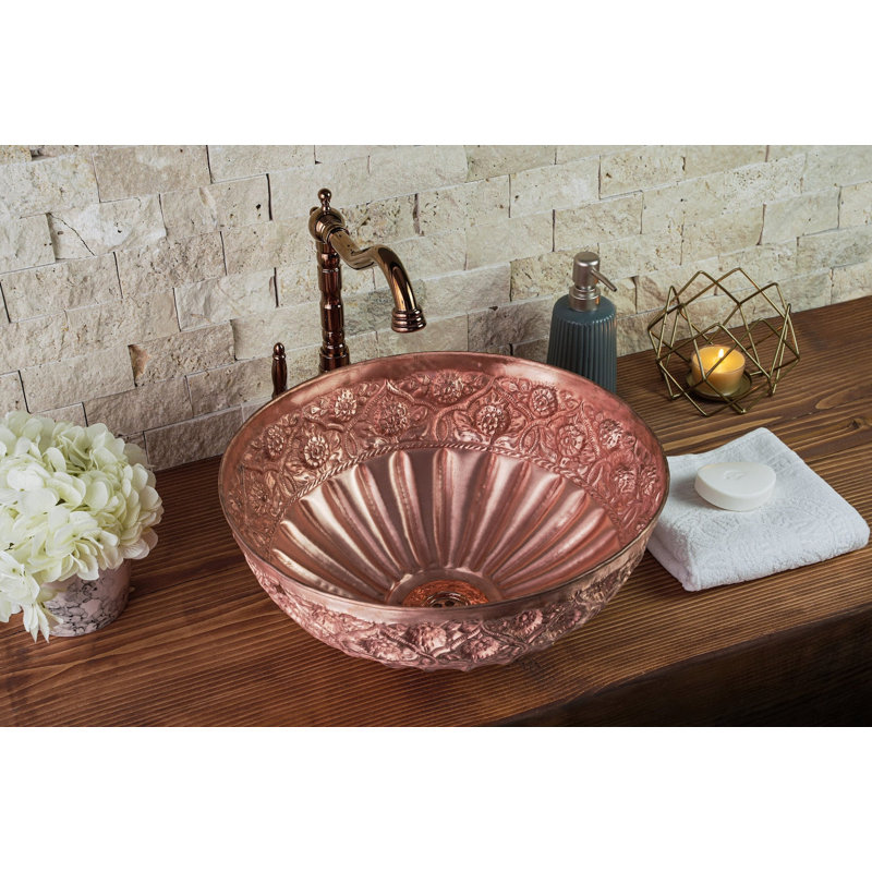 ALFIQ 469.9mm L x 469.9mm W Copper Circular Sink