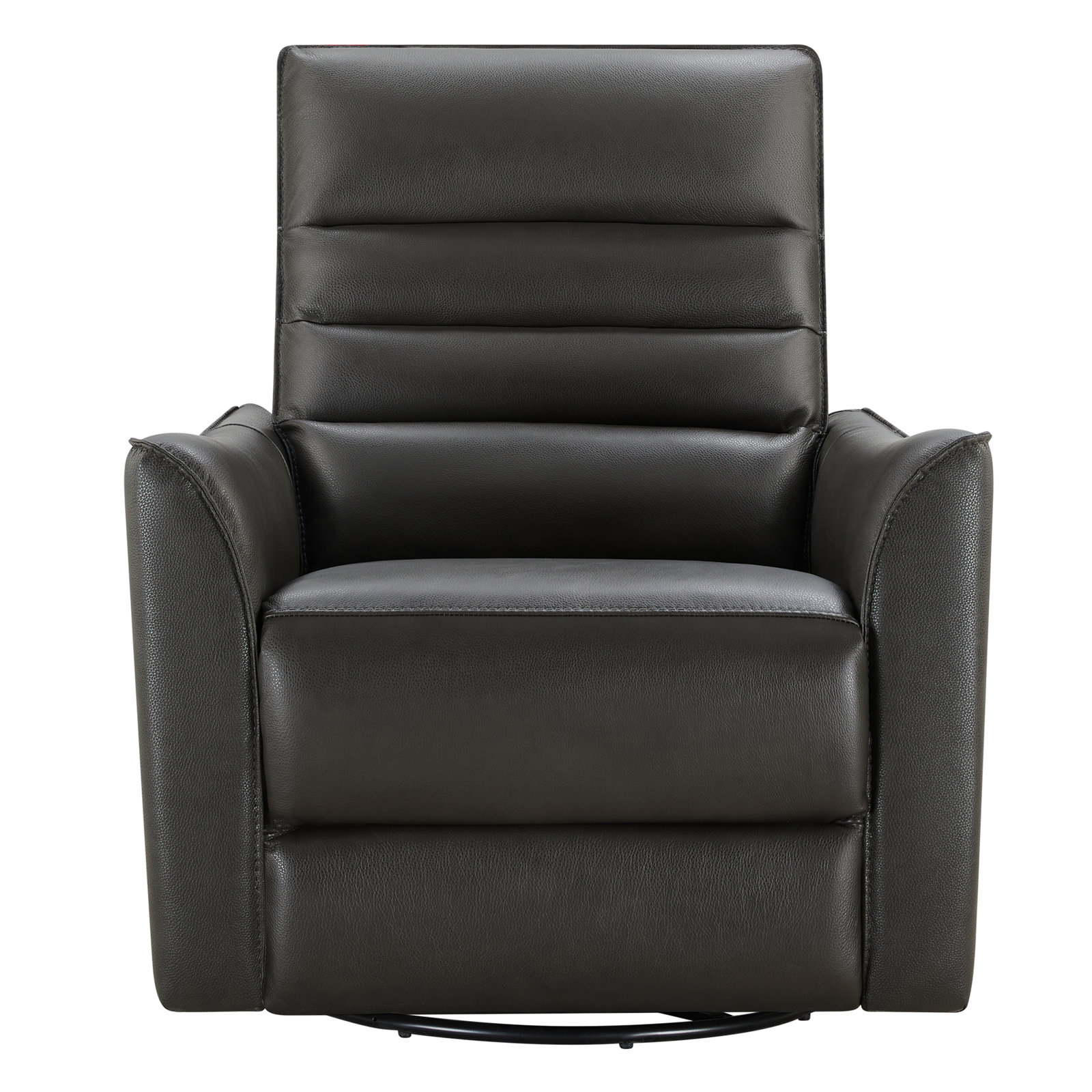 Gabi 33" Genuine Leather Swivel Power Recliner, Impression Dark Grey Top Grain Leather