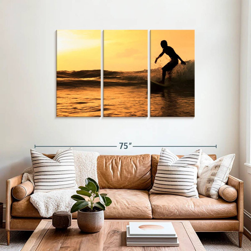 Senne Sundown Surfing, 36" H x 57" W