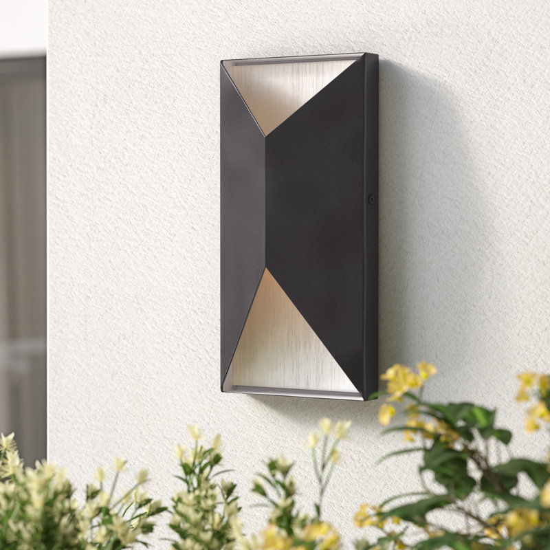 Plafonnier encastré d'extérieur 2 lumières DEL Peak, Aluminium brossé