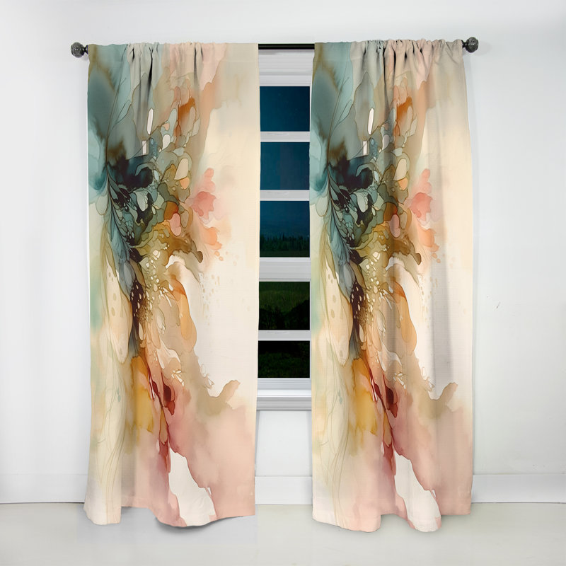 Delicate Floral Impressions II - Rideau traditionnel - Velours obscurcissant - 1 panneau, L 52 po x L 84 po