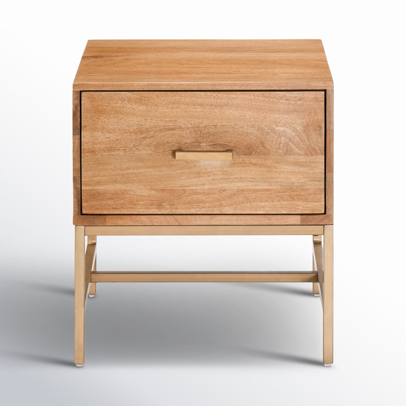 Ivywood 1 - Drawer Solid Wood 20" Nightstand, Natural