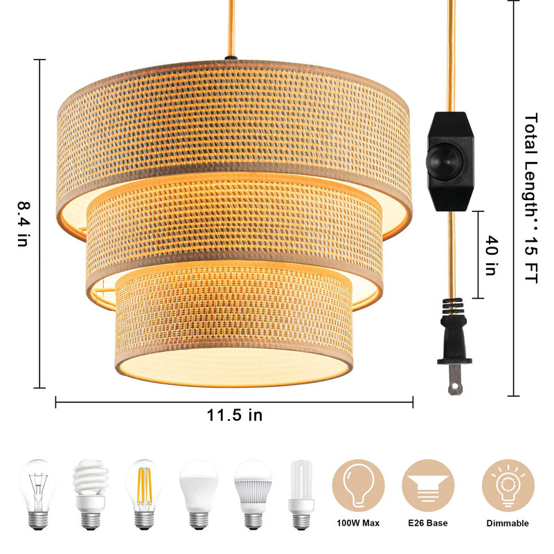 Daivon 1 - Light Drum Pendant, Yellow