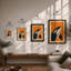 Geometric Orca Mid-Century - Framed Print-1820117168-1820117182