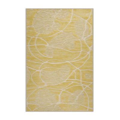 Machine Washable Abstract Brown Area Rug