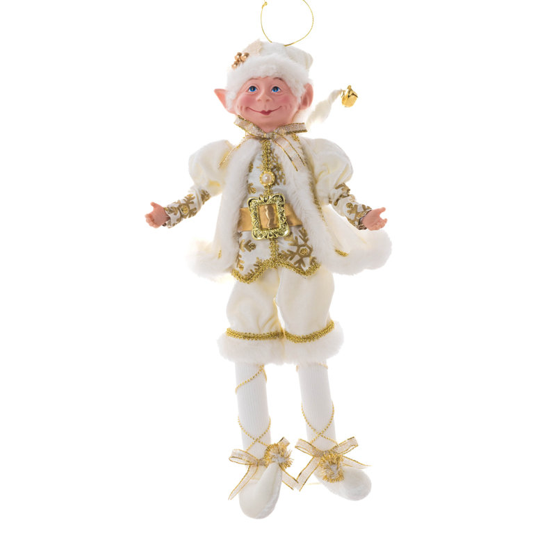 Elfe Dapper blanc et doré avec pieds réglables