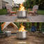 Foyer d'extérieur au feu de bois en acier inoxydable de taille 21 po pour patio, cour et camping-675753606