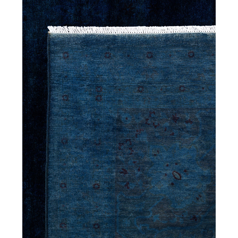 Overdyed One-of-a-Kind 12' 4" X 18' 1" Hand Knotted Area Rug