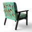 Fauteuil rembourré en velours multicolore Bird On Tree-845119528-857662697