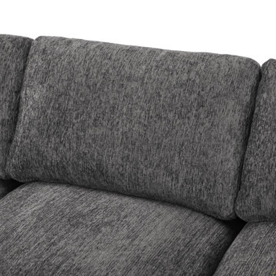 130.3" Modular Sectional Sofa, 4-Seater Chenille Couch with Solid Wood Frame, Deep Seat Modern Sofa for Living Room & Apartment, Includes 1 Throw Pillow