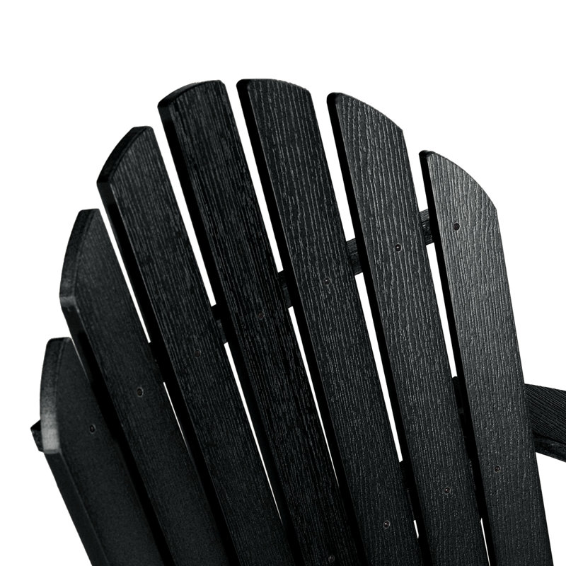 Chaise Adirondack pliante et inclinable en plastique Anette, Noir