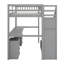 Structure de lit mezzanine avec escalier de rangement avec main courante, commode avec tiroir, DEL, garde-robe ouverte-258157962-258157963