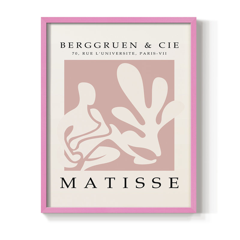 Matisse Cxxxi, reproduction encadrée - bois massif, Rose, H 10 po x l 8 po