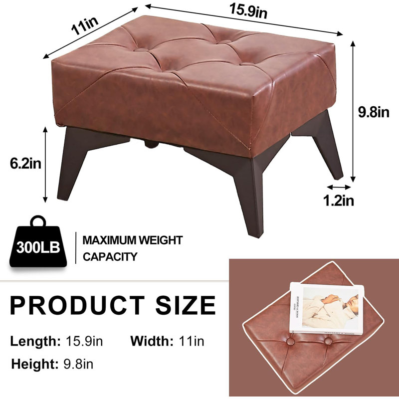 Leather Ottoman, No, Coffee