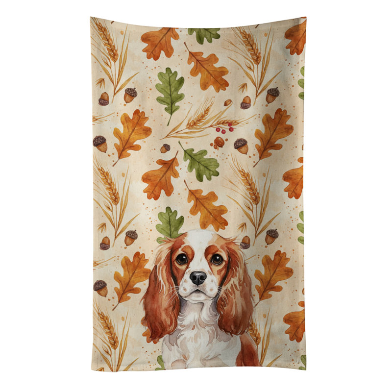 Blenheim English Toy Spaniel Heirloom Fall Kitchen Towel, Blenheim English Toy Spaniel