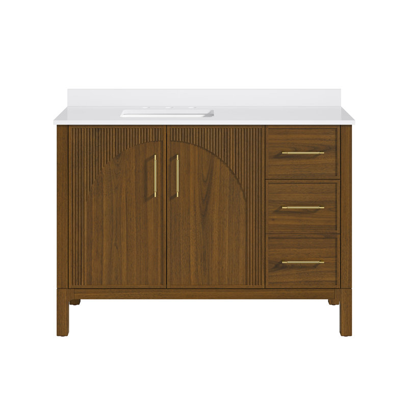 Ensemble de meuble-lavabo simple OVE Alice, 36", Bois de frêne rustique