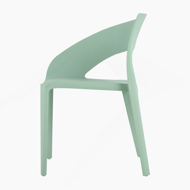 Polypropylene Single-Side Chair- One-Piece Design for Indoor & Outdoor Use,suitable for living rooms, dining rooms, gardens, terraces and other scenarios  (Set of 4)