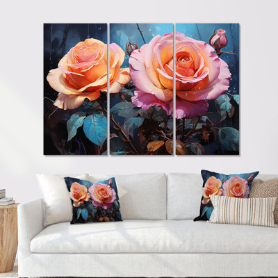 Minimalisme, roses roses, rêve III - ensemble de reproductions d'art mural roses