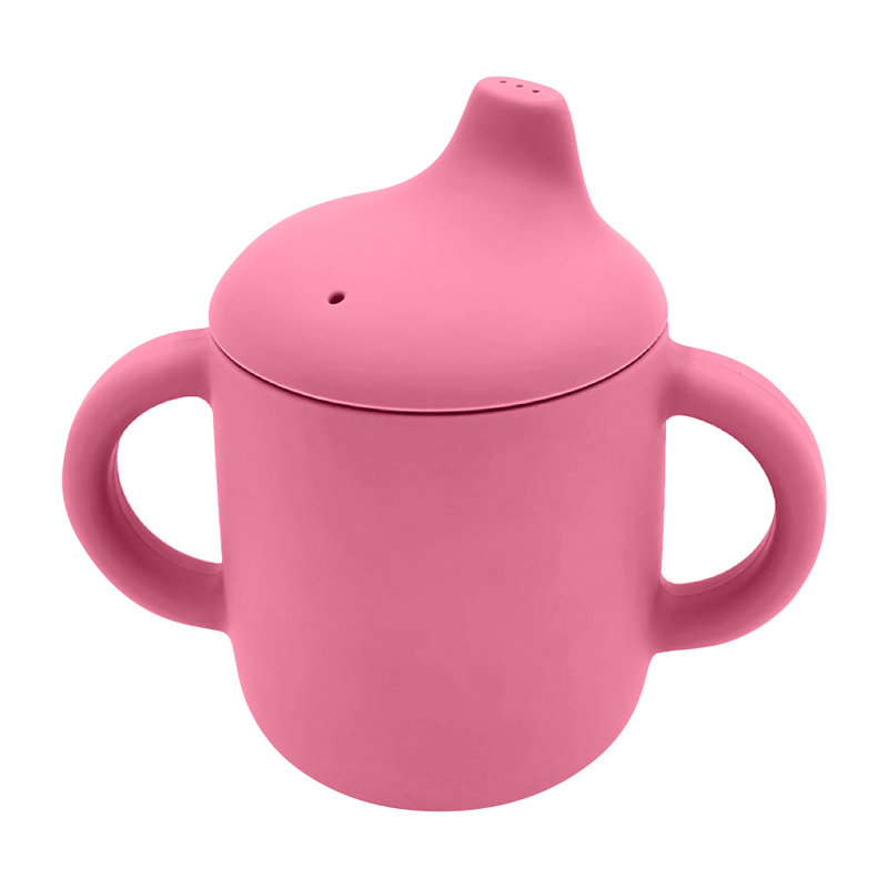 Tasse de collation en silicone avec gobelet pour enfant, Rose