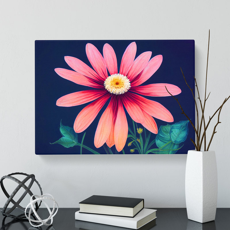 Fine Daisy Flower - Wrapped Canvas, 35cm H x 50cm W x 3cm D