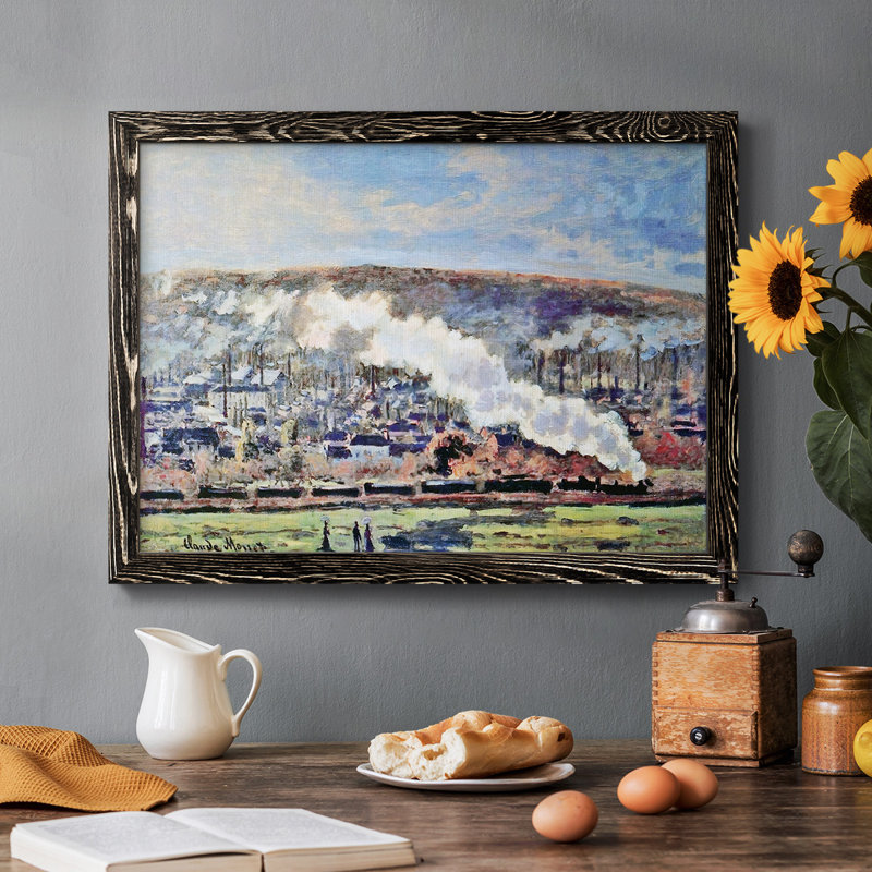 Le train, 1872 - reproduction d'art sur toile tendue, H 26 po x l 38 po x P 1,5 po, Noir