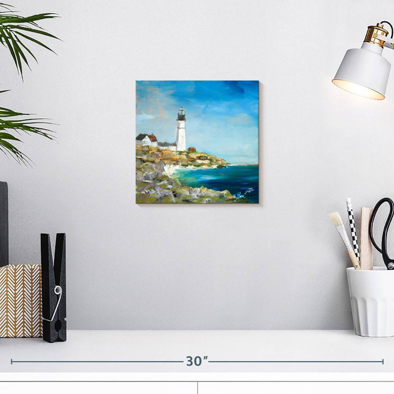 Phare d'Aletra sur la côte rocheuse I, H 10 po x l 10 po