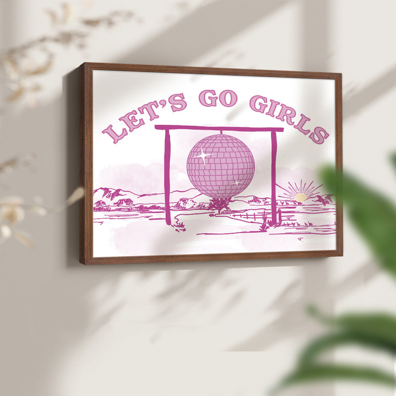 Let's Go Girls Disco -Framed Print - Restickable, Walnut, 22" H x 28" W
