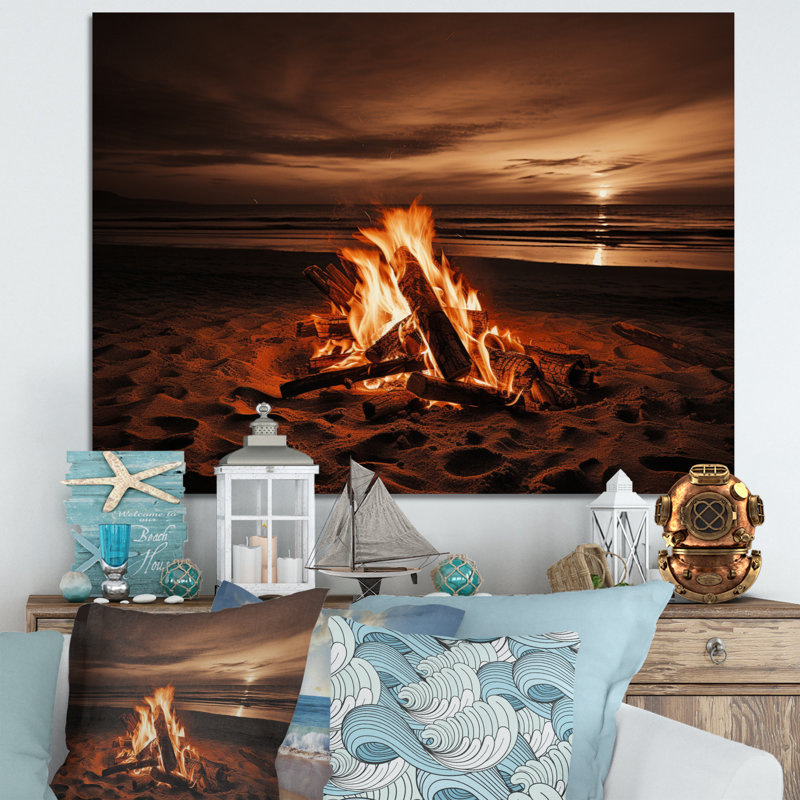 " Beachside Fir At Sunset I ", Wrapped Canvas, 34" H x 44" W x 1.5" D