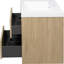 Meuble-lavabo mural de 24 po avec lavabo, armoire de rangement flottante, comptoir en résine de pierre et tiroirs à fermeture en douceur, finition chêne naturel-442691264-442691279