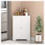 Armoire de coin blanche avec 2 portes et tablette réglable pour salle de bain ou salon