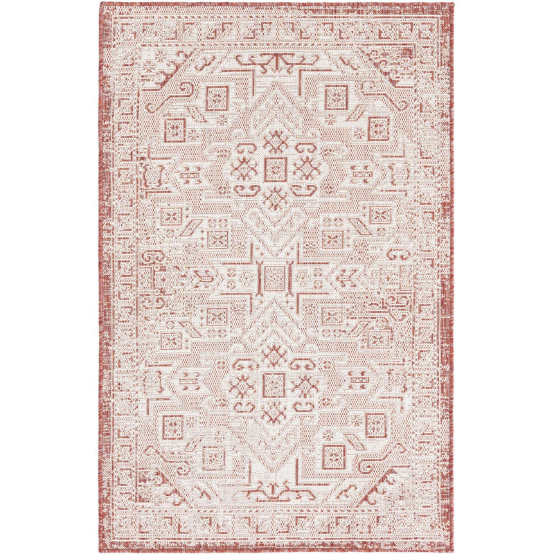 Outdoor Chand Area Rug Brick Color, Rectangle 3'3" x 5'3"