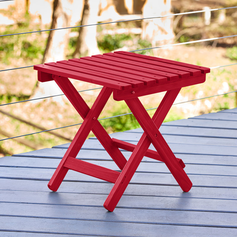  Table d'appoint carrée pliante d'extérieur Grandview assemblée, Rouge piment