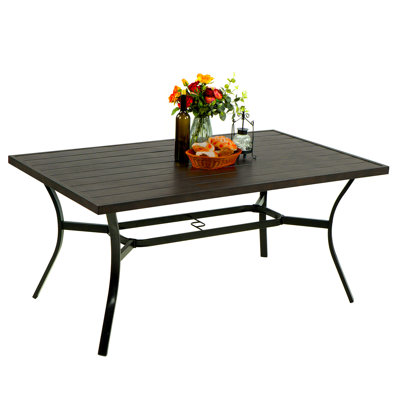 Rybolt Rectangular Metal Outdoor Dining Table , 60'' in. W 37'' in. D