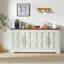 Buffet de 170 cm (67 po) en blanc rustique et noyer