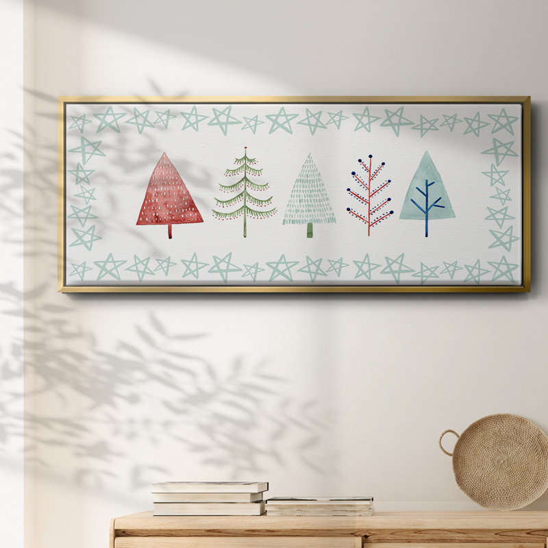 Christmas Tree Whimsy Collection C- Framed Canvas