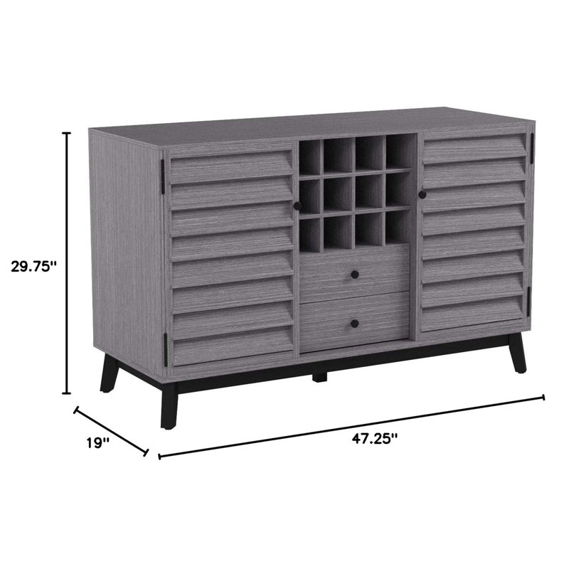 Mackinaw 47.3cm Bar Cabinet, Grey Oak