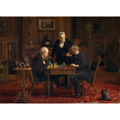 "Les joueurs d'échecs" par Thomas Eakins - Art mural sur toile tendue avec châssis