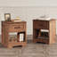 Tables de chevet avec tablette ouverte spacieuse, tables de chevet avec tiroir en bois, tables de bout décoratives en bois rustique avec structure stable, ensemble de 2-1170287845