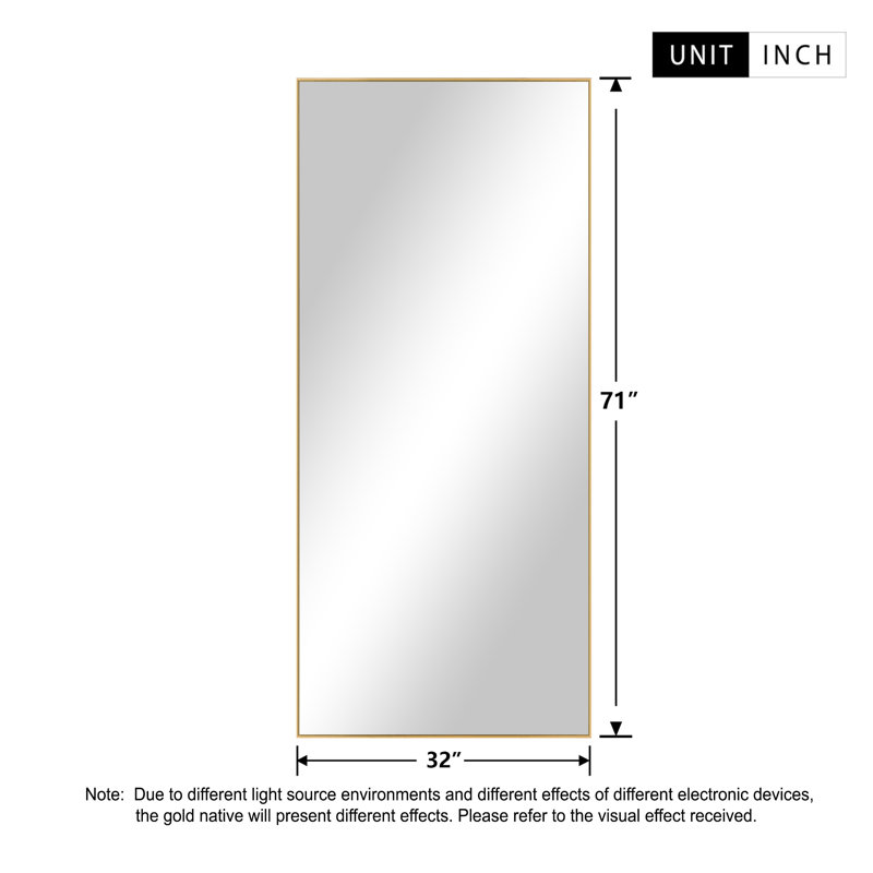 Arstides Metal Mirror, 71" x 32", Gold