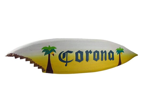 World Bazzar Hand Carved Wooden Large Corona Surfboard with Shark Bite ...