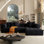 Canapé modulaire en L 107,9 po avec canapé-lit modulaire en forme de L avec repose-pieds